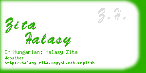 zita halasy business card